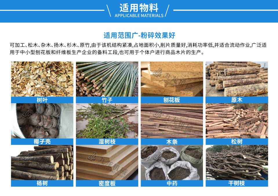 移動(dòng)式園林破碎機(jī)應(yīng)用物料
